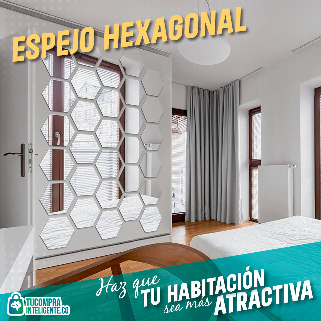 Espejo Hexagonal / Decora Tus Espacios ( 12 Piezas )